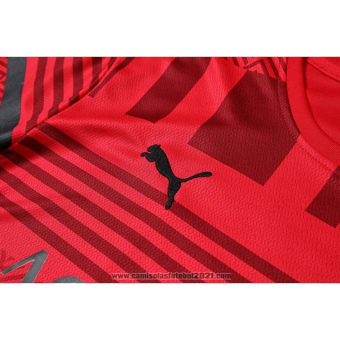 Fato de Treino AC Milao Manga Curta 2022-2023 Vermelho - Calcas Curta